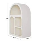 Mensola da parete ad arco geometrica in legno 24"x16" con forme a blocco color crema: Stile tradizionale, nessun montaggio richiesto, vani a giorno