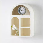 Mensola da parete ad arco geometrica in legno 24"x16" con forme a blocco color crema: Stile tradizionale, nessun montaggio richiesto, vani a giorno