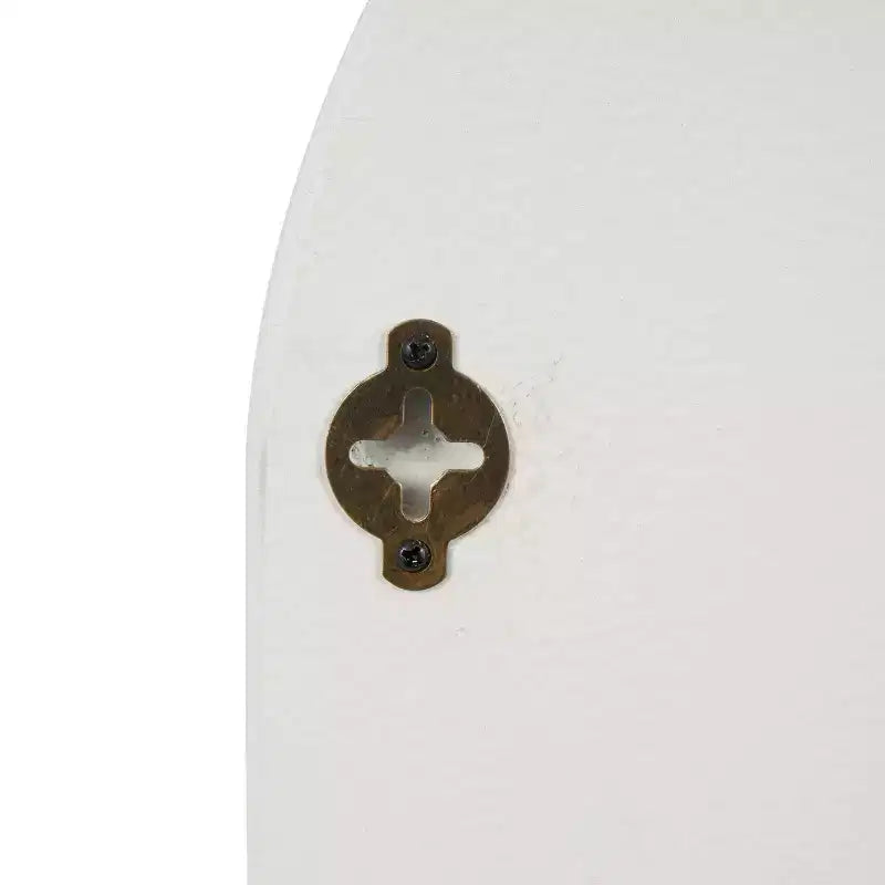 Mensola da parete ad arco geometrica in legno 24"x16" con forme a blocco color crema: Stile tradizionale, nessun montaggio richiesto, vani a giorno