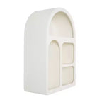 Mensola da parete ad arco geometrica in legno 24"x16" con forme a blocco color crema: Stile tradizionale, nessun montaggio richiesto, vani a giorno