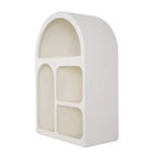 Mensola da parete ad arco geometrica in legno 24"x16" con forme a blocco color crema: Stile tradizionale, nessun montaggio richiesto, vani a giorno