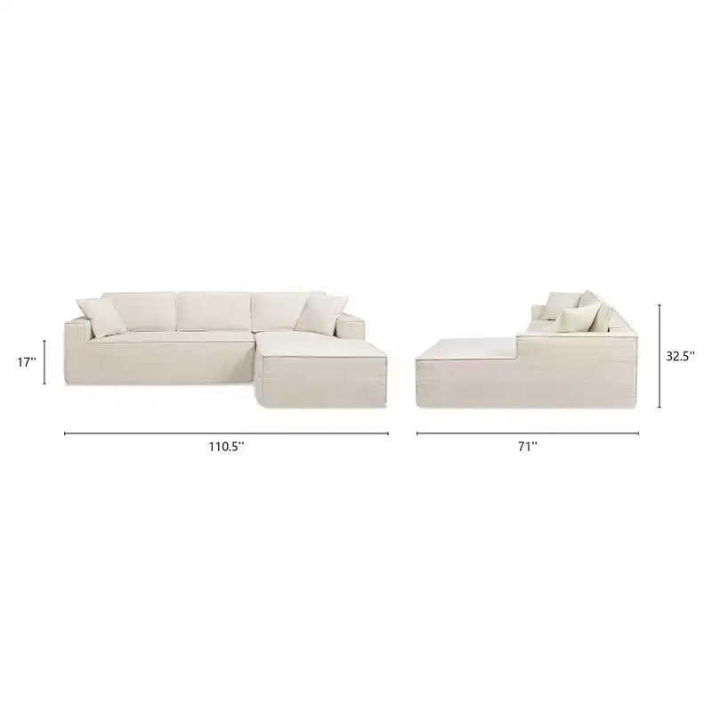 Divano componibile Brenley 110.5 RAF Sofà-in-a-Box, ciniglia grigio cenere