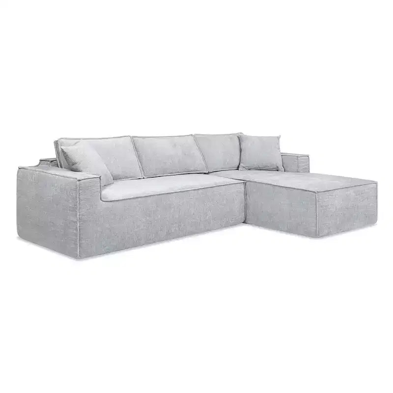 Divano componibile Brenley 110.5 RAF Sofà-in-a-Box, ciniglia grigio cenere