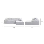 Divano componibile Brenley 110.5 RAF Sofà-in-a-Box, ciniglia grigio cenere