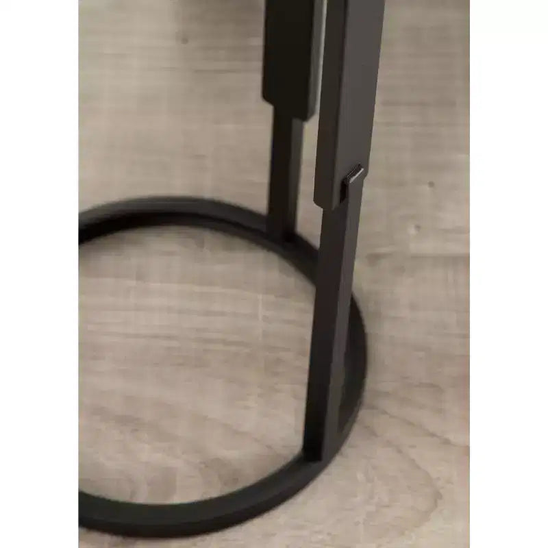 Tavolino rotondo Ravalli, 9x9x20, Nero