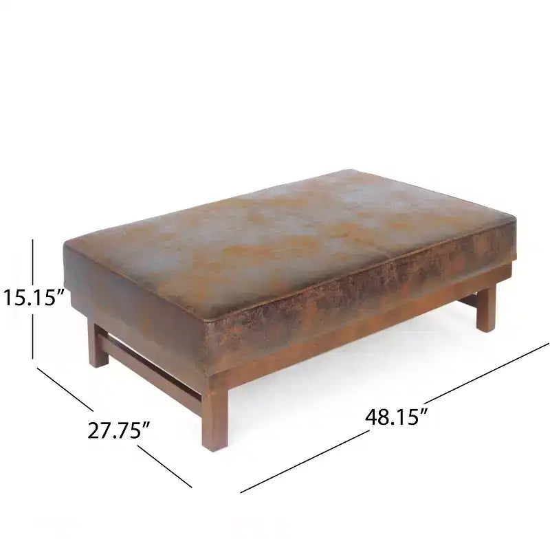 Pouf Temzyl moderno da cocktail imbottito in legno di gomma