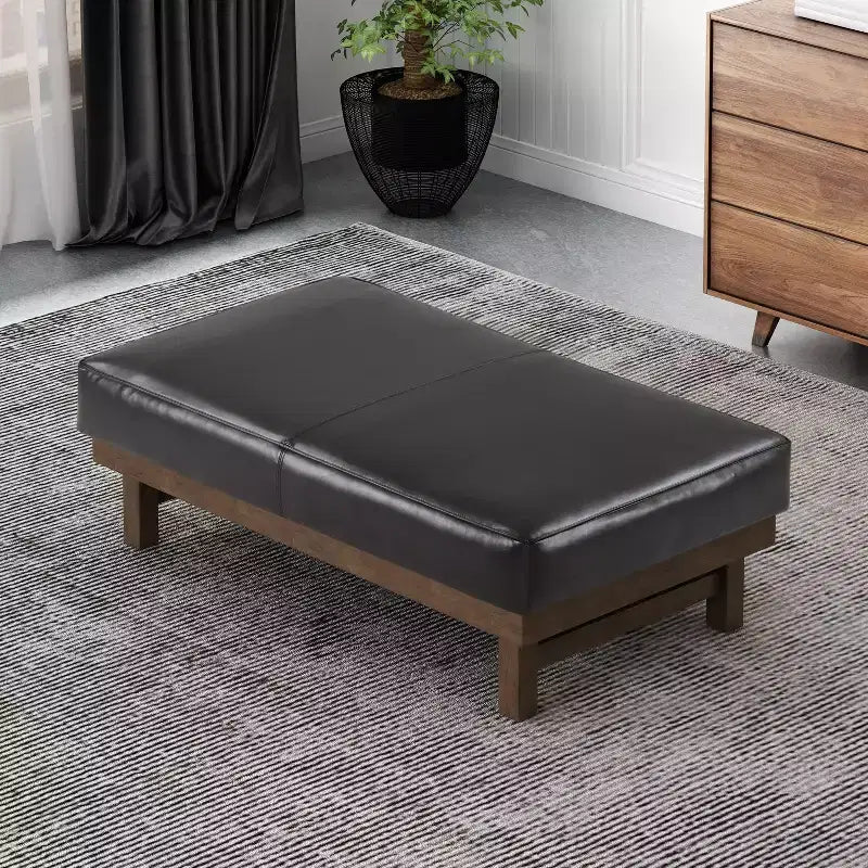 Pouf Temzyl moderno da cocktail imbottito in legno di gomma