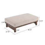 Pouf Temzyl moderno da cocktail imbottito in legno di gomma