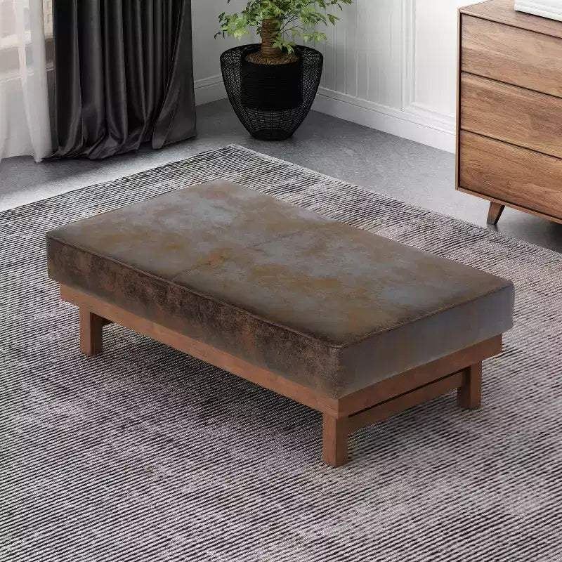 Pouf Temzyl moderno da cocktail imbottito in legno di gomma