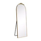 Specchio a figura intera 67x24 in lega di alluminio con bordo ad arco e supporto