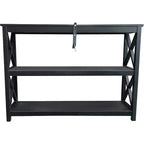 Tavolino da Ingresso/Consolle X-Design a 3 Livelli con Ripiani, Nero