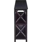 Tavolino da Ingresso/Consolle X-Design a 3 Livelli con Ripiani, Nero