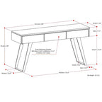 Tavolo da divano/consolle Mitchell largo 152 cm, stile industriale moderno