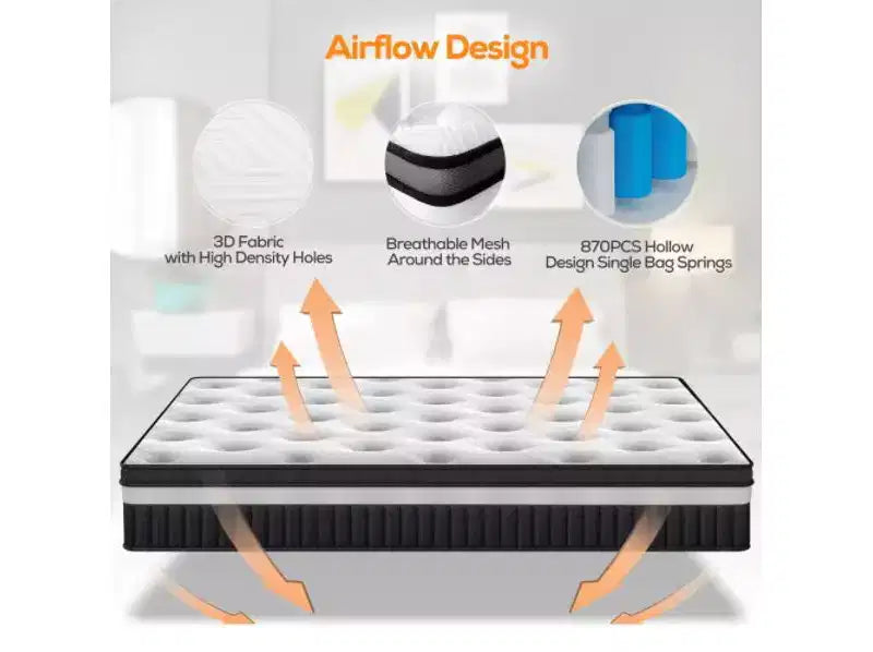 Materasso ibrido matrimoniale da 14 pollici in scatola con memory foam in gel, sensazione media, sollievo dalla pressione, delicato sulla pelle, isolamento del movimento, certificato CertiPUR-US
