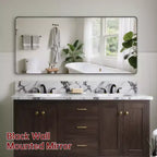 SUMERAIN Black Vanity Mirror, 60x28 Bathroom Mirror with Easy-Clean Glass for Modern Homes