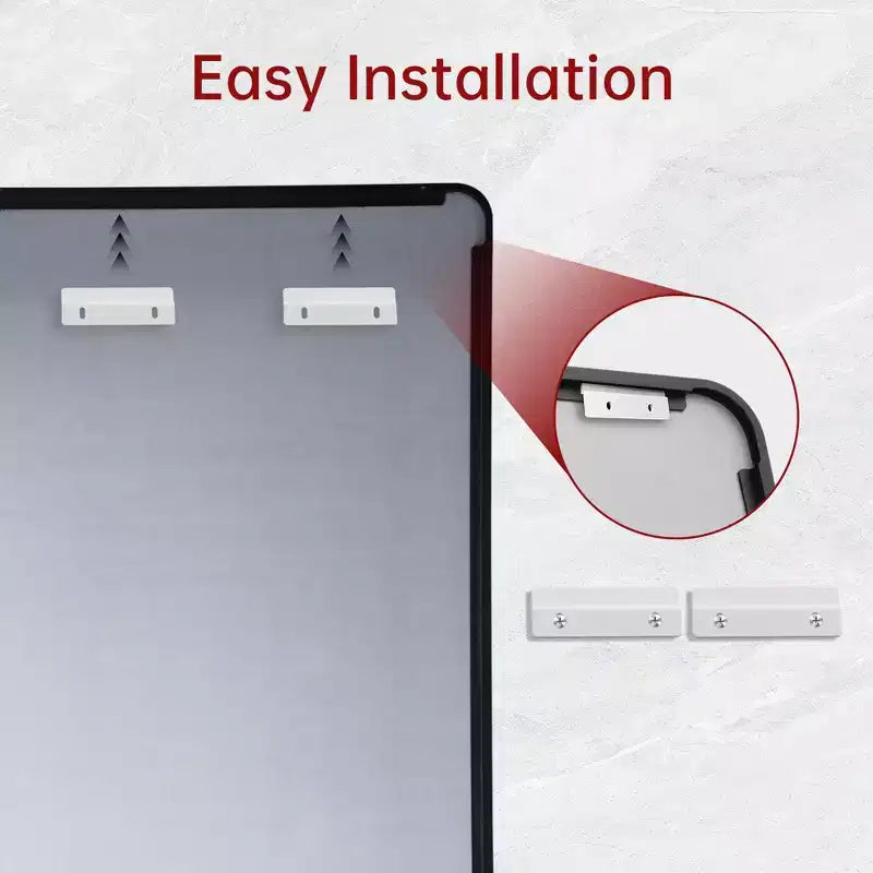 Specchio da bagno nero con cornice, 60x28, con vetro facile da pulire per case moderne