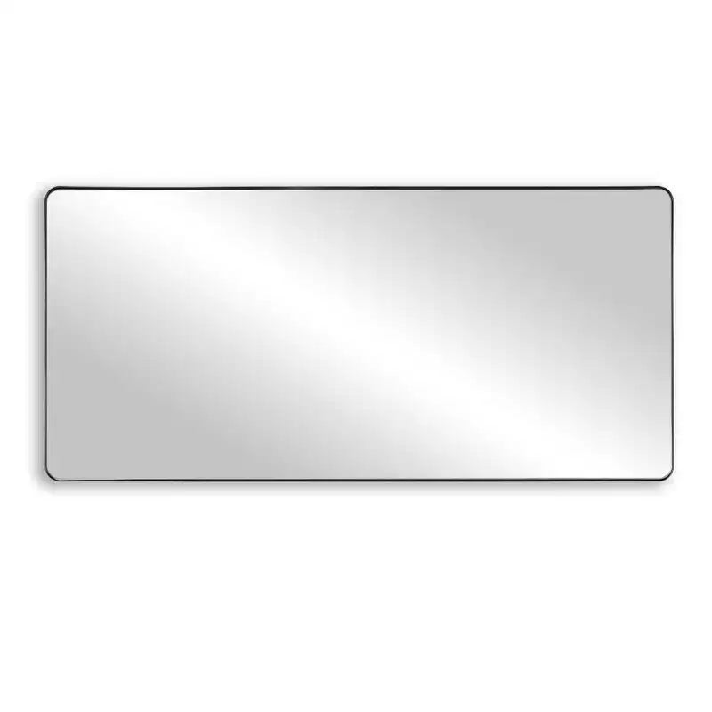 Specchio da bagno nero con cornice, 60x28, con vetro facile da pulire per case moderne