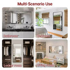Specchio da bagno nero con cornice, 60x28, con vetro facile da pulire per case moderne