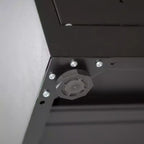 Mobiletto Metallico da 80 cm - 2 Ante e 2 Ripiani Regolabili, Armadietto Portadocumenti in Acciaio (Senza Serratura), Nero