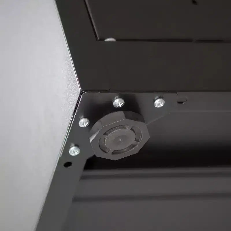 Mobiletto Metallico da 80 cm - 2 Ante e 2 Ripiani Regolabili, Armadietto Portadocumenti in Acciaio (Senza Serratura), Nero