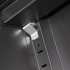 Mobiletto Metallico da 80 cm - 2 Ante e 2 Ripiani Regolabili, Armadietto Portadocumenti in Acciaio (Senza Serratura), Nero