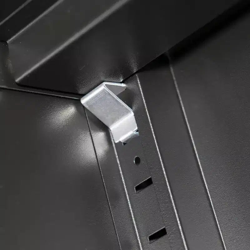 Mobiletto Metallico da 80 cm - 2 Ante e 2 Ripiani Regolabili, Armadietto Portadocumenti in Acciaio (Senza Serratura), Nero