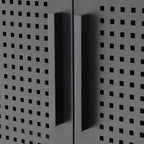 Mobiletto Metallico da 80 cm - 2 Ante e 2 Ripiani Regolabili, Armadietto Portadocumenti in Acciaio (Senza Serratura), Nero