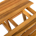 Tavolino Moderno Pieghevole Regolabile (45-70 cm) in Palissandro (Finitura Teak), Adatto come Vassoio per Divano, Comodino