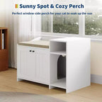 Mobile Lettiera Nascosta con Contenitore, Stile Moderno Tavolino Laterale, Casetta Toilette per Gatti in Truciolato Bianco per Gatti da Interno, Controllo degli Odori e Design per la Privacy