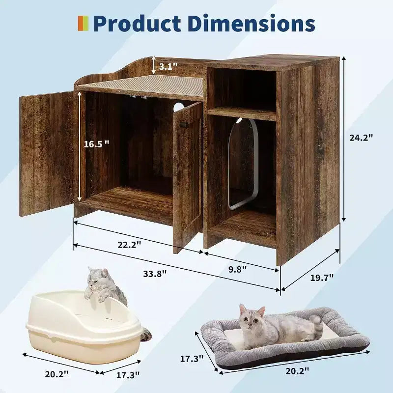 Mobile Lettiera Nascosta con Contenitore, Stile Moderno Tavolino Laterale, Casetta Toilette per Gatti in Truciolato Bianco per Gatti da Interno, Controllo degli Odori e Design per la Privacy