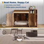 Mobile Lettiera Nascosta con Contenitore, Stile Moderno Tavolino Laterale, Casetta Toilette per Gatti in Truciolato Bianco per Gatti da Interno, Controllo degli Odori e Design per la Privacy