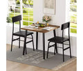 Compact 3-Piece Dining Set for 2  Space-Saving Wood & Metal Table with 2 Upholstered Chairs  Ideal for Apartments & Breakfast Nooks
