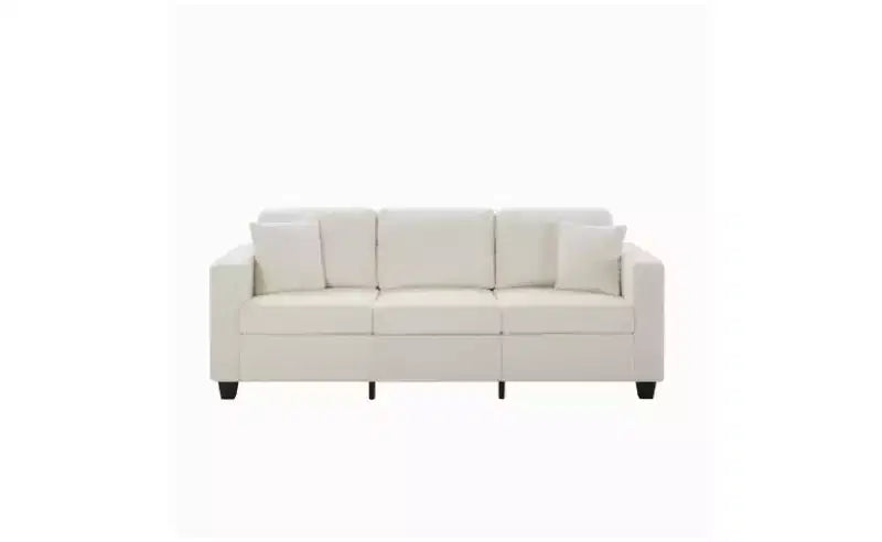 Divano moderno a 3 posti in velluto Teddy con cuscini dello schienale imbottiti, divano futon rivestito per soggiorno, appartamento