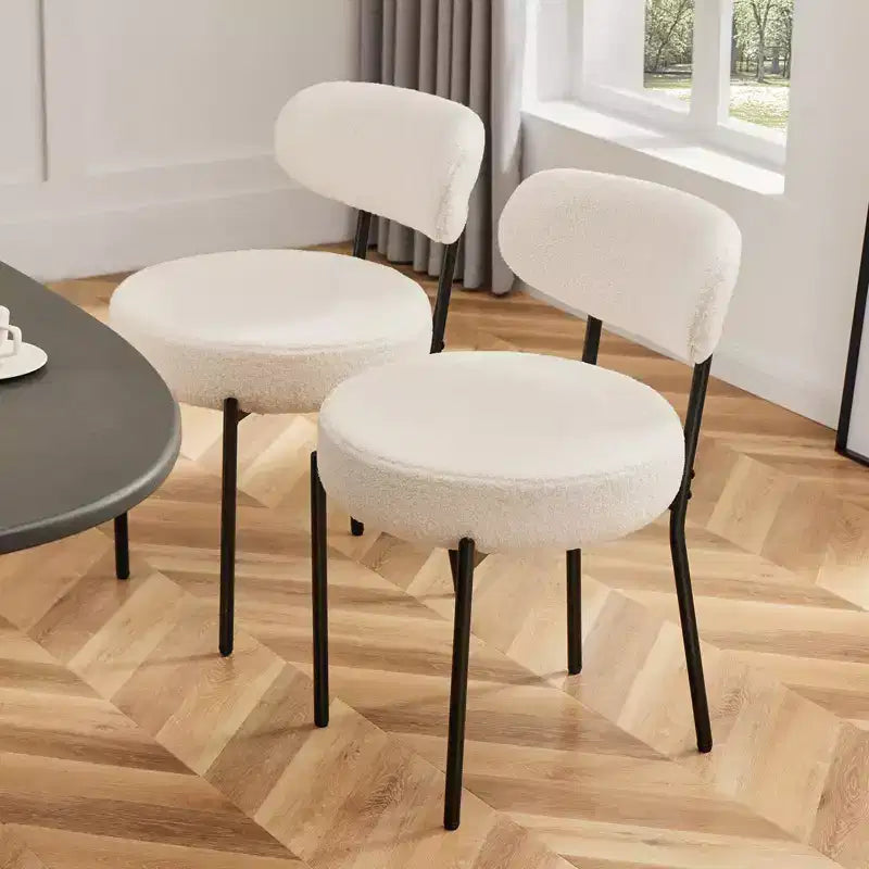 Sedie da pranzo moderne con struttura in metallo, sedie da sala da pranzo imbottite con schienale