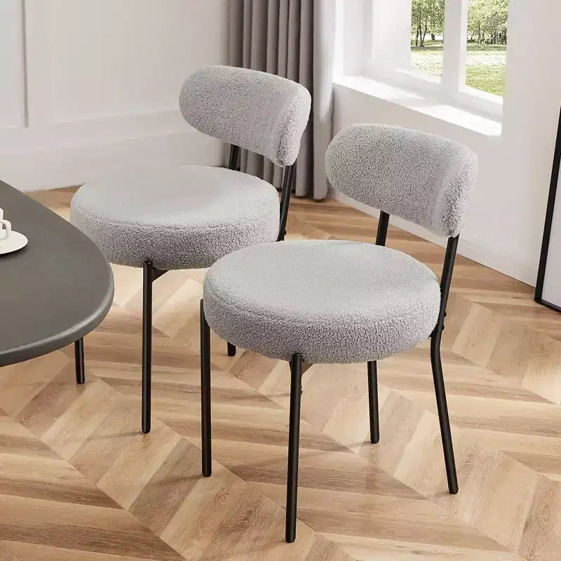 Sedie da pranzo moderne con struttura in metallo, sedie da sala da pranzo imbottite con schienale
