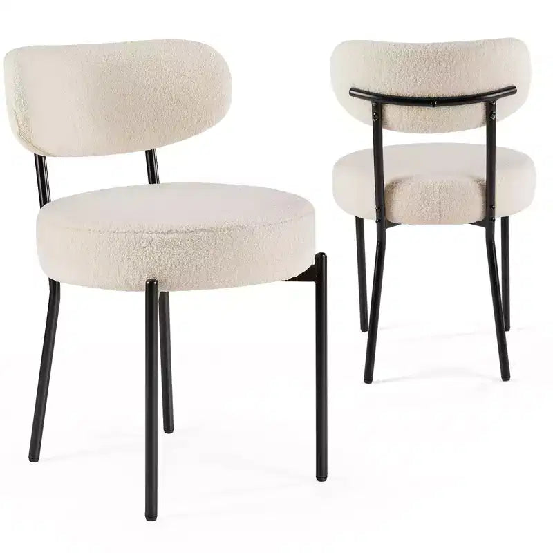 Okak Modern Dining Chairs Set of 2 with Metal Frame, Upholstered Dining Room Chairs with Backrest, Dining Chairs for Dining Room
