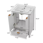 Mobile Bagno 60 cm, Lavello Moderno Incluso, Rubinetto Monoforo, Ante Texture, Cassetto, Gambe in Pino, Ampio Contenitore, Cerniere Ammortizzate