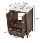 Mobile Bagno 60 cm, Lavello Moderno Incluso, Rubinetto Monoforo, Ante Texture, Cassetto, Gambe in Pino, Ampio Contenitore, Cerniere Ammortizzate