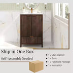 Mobile Bagno 60 cm, Lavello Moderno Incluso, Rubinetto Monoforo, Ante Texture, Cassetto, Gambe in Pino, Ampio Contenitore, Cerniere Ammortizzate