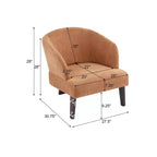 Poltrona Moderna con Schienale a Botte, Sedia Comoda Imbottita con 3 Gambe in Legno Massello, Poltrone a Botte per Soggiorno, Camera da Letto