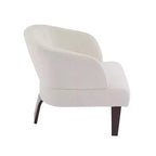 Poltrona Moderna con Schienale a Botte, Sedia Comoda Imbottita con 3 Gambe in Legno Massello, Poltrone a Botte per Soggiorno, Camera da Letto