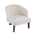 Poltrona Moderna con Schienale a Botte, Sedia Comoda Imbottita con 3 Gambe in Legno Massello, Poltrone a Botte per Soggiorno, Camera da Letto