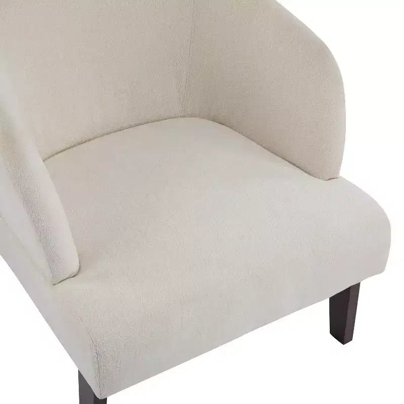 Poltrona Moderna con Schienale a Botte, Sedia Comoda Imbottita con 3 Gambe in Legno Massello, Poltrone a Botte per Soggiorno, Camera da Letto