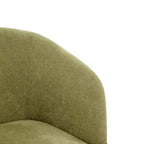 Poltrona Moderna con Schienale a Botte, Sedia Comoda Imbottita con 3 Gambe in Legno Massello, Poltrone a Botte per Soggiorno, Camera da Letto