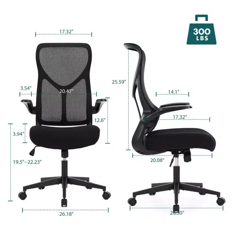 Sedia da computer ergonomica con braccioli ribaltabili, sedia da scrivania con supporto lombare, sedia girevole con ruote per casa, ufficio