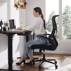 Sedia da computer ergonomica con braccioli ribaltabili, sedia da scrivania con supporto lombare, sedia girevole con ruote per casa, ufficio