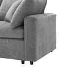 Divano letto modulare in ciniglia "Cloud" a 6 pezzi con pouf