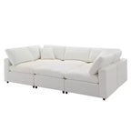 Divano letto modulare in ciniglia "Cloud" a 6 pezzi con pouf