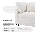 Divano letto modulare in ciniglia "Cloud" a 6 pezzi con pouf