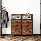 Mobiletto contenitore in tessuto a 4 cassetti con ripiano aperto (41x29x83.5cm) Cassettiera versatile per camera da letto, cameretta dei bambini, dormitorio, soggiorno e ingresso